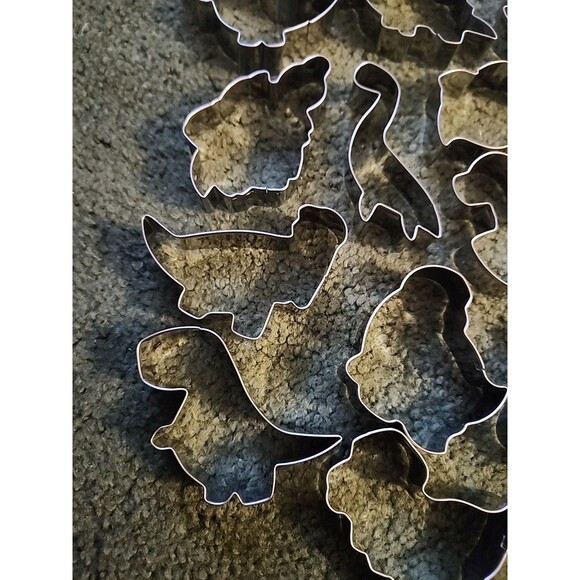 Lot Of 14 Dinosaur Animal Aluminum Cookie Cutters Large Metal Lot, Baking Kids - Picture 4 of 12